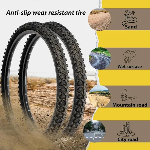 Miniatura 5 de MOHEGIA Neumático de repuesto para bicicleta de montaña: neumático de bicicleta plegable resistente a pinchazos de 26 x 1.95 pulgadas