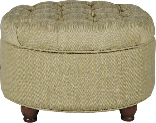 Miniatura 14 de HomePop Decoración del hogar Otomana redonda de terciopelo copetudo con botones Otomana con almacenamiento para sala de estar y dormitorio