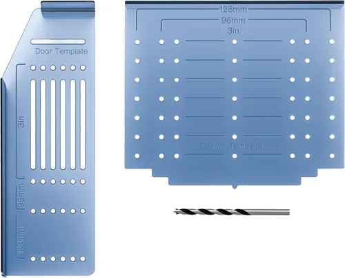 JOY DECOR Plantilla de Montaje con Taladro para Tiradores de Gabinetes de Cocina, Perillas de Gabinetes de Cocina, Manijas de Alacena, 1 Paquete,