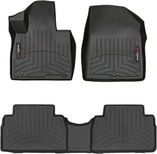 WeatherTech Revestimientos de suelo personalizados para Hyundai Santa Fe - 1ª y 2ª fila (441485-1-2), negro