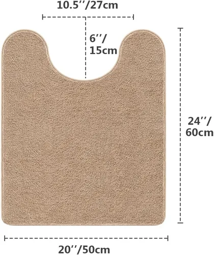 VANZAVANZU Alfombras de inodoro para baño en forma de U, alfombras de baño de contorno para baño, antideslizantes, extra suaves, absorbentes, de