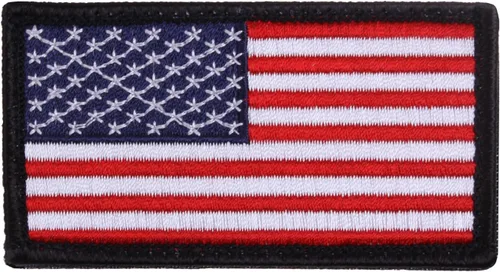 Miniatura 3 de Rothco Parche de la bandera americana, gancho trasero (reverso negro/plateado)