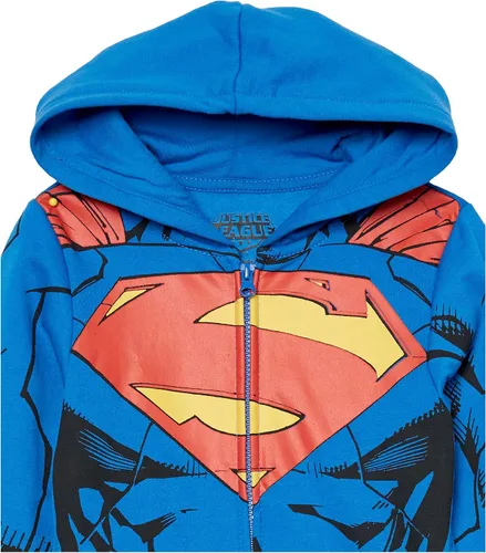 Miniatura 3 de DC Comics Superman - Sudadera con capucha para cosplay con cremallera y capa DC para niños 4-20