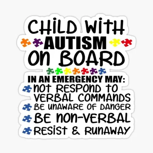 Sticky Dude Adhesivo para automóvil con autismo para niños con autismo, conciencia sobre el autismo, respondedores de alerta, 5 pulgadas