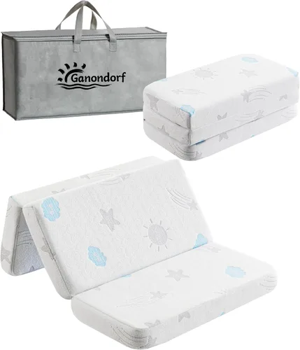 Ganondorf Paquete de colchón triple de 38 x 26 pulgadas, colchón N Play de espuma viscoelástica de doble cara para bebé