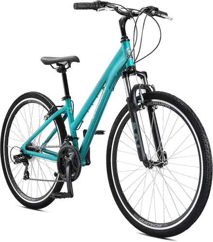 Miniatura 13 de Schwinn Network 1 Bicicleta híbrida, Bicicleta de 700c para hombres y mujeres, Bicicleta híbrida de 21 velocidades, marco de aluminio, horquilla