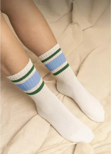 Miniatura 2 de 4 pares de calcetines a rayas para mujer, calcetines deportivos retro de algodón, elásticos, calcetines novedosos, unisex, multicolor