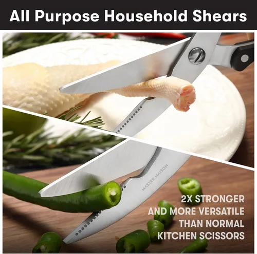 Miniatura 6 de Juego de 19 piezas de cuchillos de cocina de alta calidad con bloque de madera cuchillería de acero inoxidable alemán Master Maison con afilador