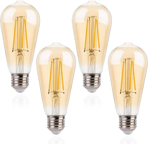 FLSNT ST19 Bombillas LED Edison equivalentes a 40 W, bombillas vintage de 4 W de vidrio ámbar, 2200 K blanco cálido regulables, CRI alto 90+, 400