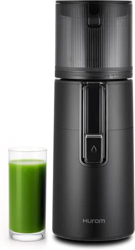 Hurom H400 - Exprimidor de prensa en frío, galardonado exprimidor lento de masticación, fácil de limpiar, colador y manos libres con Negro