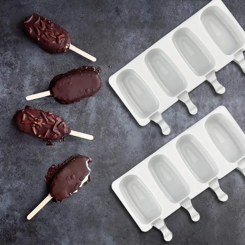 Miniatura 4 de 2 moldes de silicona reutilizables de grado alimenticio congelados para helados, dulces, postres, moldes para tartas, paletas de hielo, moldes de 2