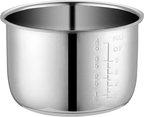 Cabilock Olla de arroz de acero inoxidable de repuesto para olla interior de 4 litros, accesorio compatible con ollas eléctricas y a presión de 8.66