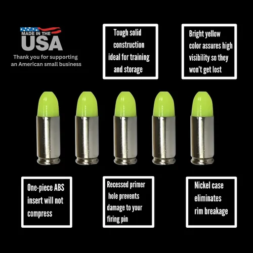 Miniatura 4 de ST Action Pro - Rondas ficticias de 9mm – Paquete de 5 municiones de entrenamiento inertes para tiro en seco, ejercicios de mal funcionamiento y uso