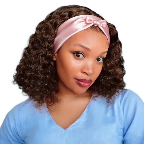 Miniatura 25 de XSY: Peluca de diadema de cabello humano de onda profunda sin pegamento, sin encaje frontal, peluca de diadema rizada, lista para usar y llevar