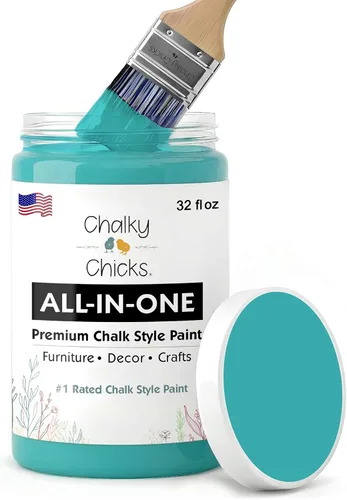 Miniatura 62 de Chalky Chicks - Pintura mate a la tiza, no requiere lijado, 4 onzas líquidas, color gris oscuro (Gun Metal Gray), para muebles, pintura sin Gris