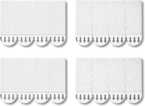 MOVELYST 36 pares (72 tiras) de tiras pequeñas para colgar cuadros, cinta adhesiva de gancho y velcro removible, tiras adhesivas impermeables para