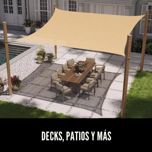 Miniatura 7 de GORILLA GRIP Toldo rectangular resistente con protección UV, resistente a la decoloración, desgarros y al óxido, bordes curvos que bloquean la luz
