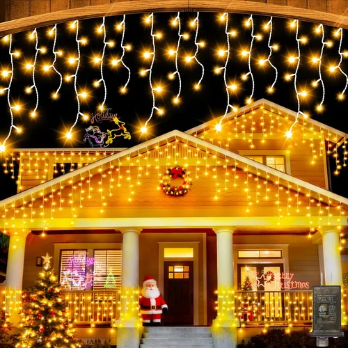Miniatura 7 de JXLEDAYY Luces de Navidad superlargas de 1280 luces LED de 131 pies con 240 caídas, enchufables, con 8 modos de decoración de Navidad, para Multi