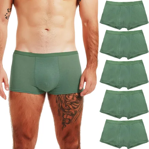 Miniatura 6 de STARLY 5pcs Mens Desechable Algodón Ropa Interior Viaje Boxers Escritos Portátil Pantalones Cortos Blanco/Gris/Verde Oliva