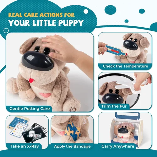 Miniatura 5 de Set interactivo de veterinario para perros, juego de veterinario para niños, regalo de cumpleaños para niños y niñas, kit de juguetes de simulación