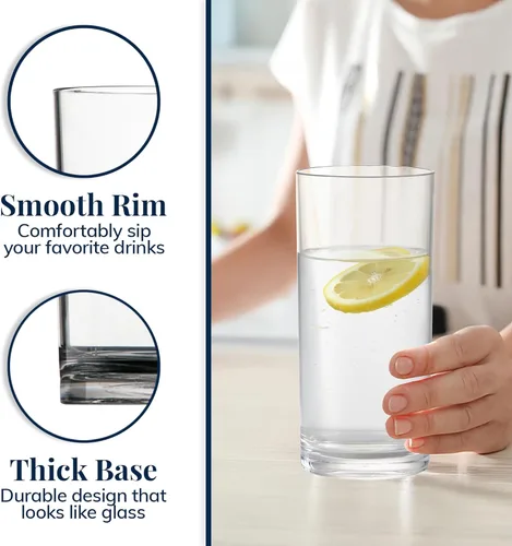 Miniatura 4 de Vasos US Acrylic Clásicos de Plástico Transparente Reutilizables (Juego de 6) Tazas de Té Helado de 24 oz Vasos sin BPA, Fabricados en EE. UU.