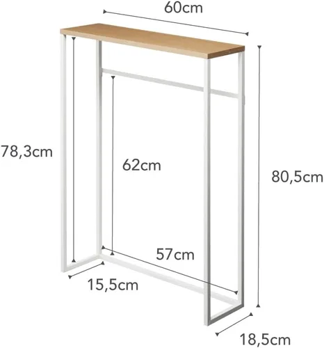 Miniatura 9 de YAMAZAKI Home - Mesa consola delgada – Mesa de entrada estrecha (24 pulgadas) con ganchos, mesa consola delgada ultra poco profunda para espacios