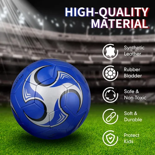 Miniatura 4 de Deekin 6 pelotas de fútbol a granel con bomba de tamaño oficial 5/4/3, pelota de fútbol para interiores y exteriores, entrenamiento deportivo