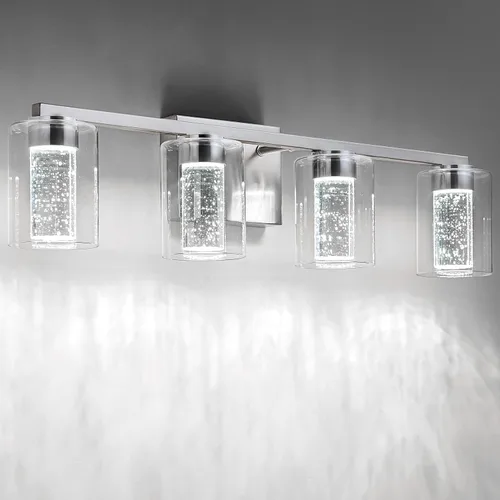 Miniatura 15 de SineRise Lámpara de tocador dorada de 3 luces con 3 modos de color (3000K/4000K/6000K), Accesorio de luz LED para baño con protección ocular, Luz
