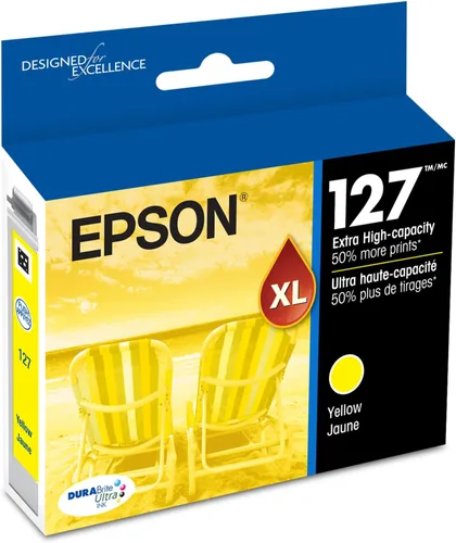 EPSON 127 DURABrite Ultra Cartucho Amarillo Tinta Para NX-530, 625, WF-3520, 3530, 3540, 545, 60, 630, 633, 635, 645, 7010, 7510, 7520, 840, 845