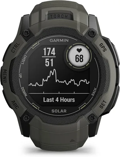 Miniatura 3 de Garmin Instinct 2X Solar, reloj inteligente GPS resistente, linterna incorporada, capacidad de carga solar, GNSS multibanda, Moss