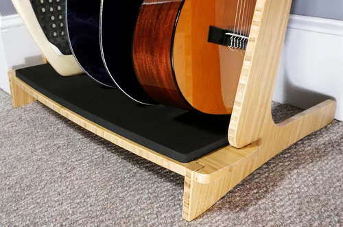 Miniatura 8 de Grassracks Estante vertical independiente para tablas de surf de alta calidad, soporte de bambú magistralmente hecho para 4 tablas de surf