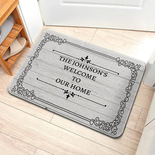 Miniatura 10 de Livole Tapete personalizado para puerta delantera, tapete de bienvenida personalizado con nombre de la familia, para interiores y exteriores