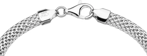 Miniatura 2 de Miabella 925 Sterling Silver Italian 5mm Mesh Link Chain Bracelet for Women, Made in Italy