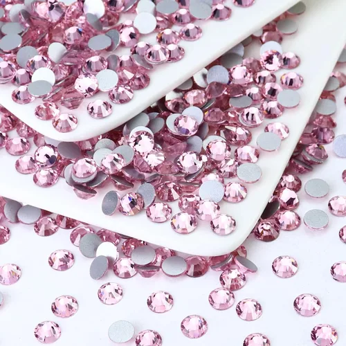 Miniatura 19 de 1440 piezas de diamantes de imitación SS20 de cristal de vidrio con parte posterior plana, gemas de cristal redondas de parte posterior plana
