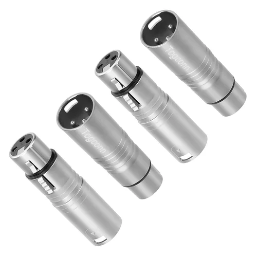 Miniatura 8 de Adaptador de micrófono XLR 2 unidades, 3 pines XLR macho a hembra, convertidor de conector de extensión de audio para altavoz, mezcladores,