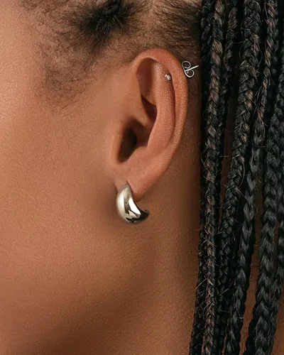 Miniatura 121 de Aretes de aro gruesos de oro para mujer, chapados en oro de 14 quilates, aretes de aro triple, hipoalergénicos, a la moda, aretes de aro gruesos