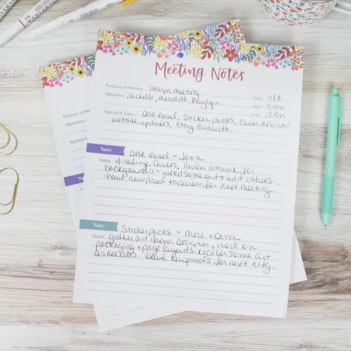 Miniatura 5 de bloom daily planners 8.5" x 11" Double Sided Meeting Pad - Topics, Takeaways, Action Items & Follow-Ups - Undated Meeting Notes Agenda Organizer