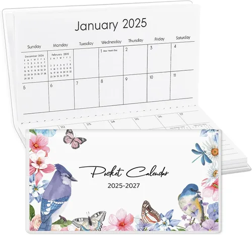 Miniatura 11 de Calendario de bolsillo 2025-2026, calendario de bolsillo de fase lunar 2025-2026 para bolso, planificador mensual con cubierta de PVC