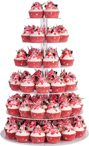 Miniatura 9 de Soporte redondo de 5-8 niveles para cupcakes., Transparente