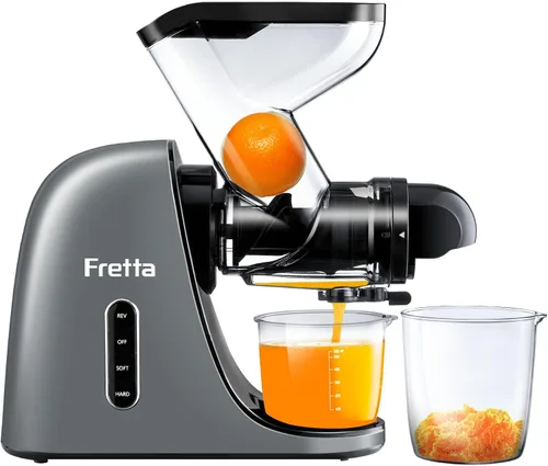 Miniatura 15 de Fretta - Exprimidor de prensado en frío, sin BPA, máquina de exprimidor de verduras y frutas, canal de alimentación de 3 pulgadas de ancho, fácil
