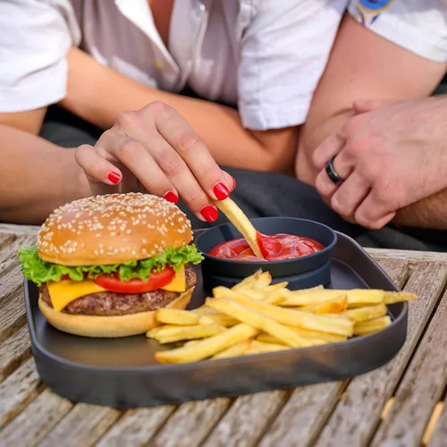 Miniatura 4 de Madesmart Dipware - Plato de comedor reutilizable, bandeja para servir aperitivos y aperitivos, sándwiches, humus, salsas, cuenco apilable