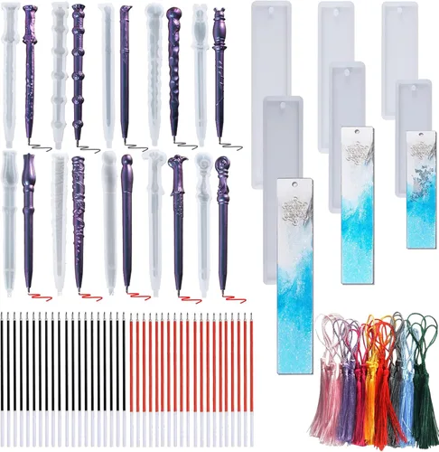 Miniatura 11 de 3 moldes de resina para colgantes, moldes de joyería de resina de silicona, kit de fabricación de aretes, moldes de silicona con llaveros, anillos