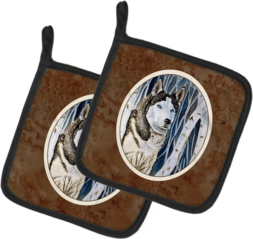 Caroline's Treasures 7137PTHD - Juego de soportes para ollas de cocina de husky siberiano, resistentes al calor, almohadillas calientes para
