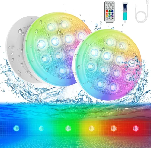 Miniatura 9 de Luces para piscina, luces LED sumergibles recargables de ultra alta luminosidad con control remoto, luz LED magnética impermeable IP68 de 22