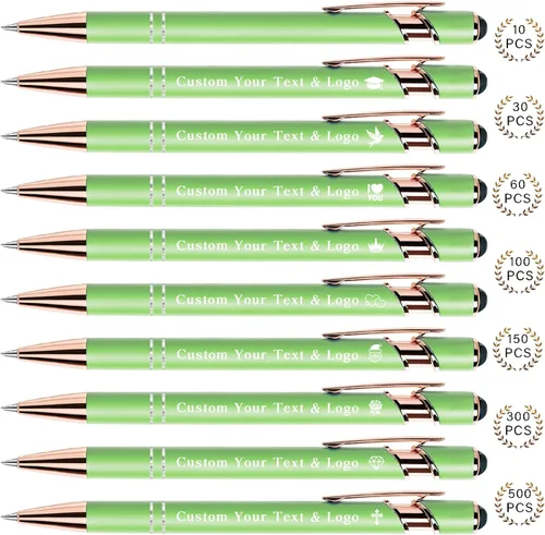 Miniatura 14 de Bolígrafos personalizados a granel, bolígrafos personalizados con nombre/logotipo en ambos lados, regalo de tinta negra, bolígrafo grabado con lápiz