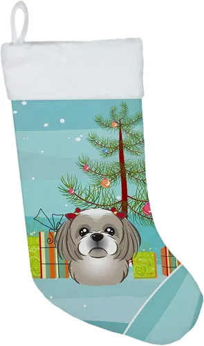 Miniatura 23 de Caroline's Treasures BB1590CS Árbol de Navidad y Alaskan Malamute Calcetines de Navidad para colgar en la chimenea, decoración de fiesta de Navidad