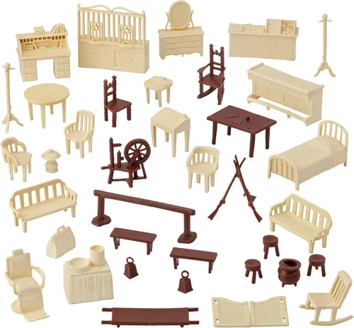 Miniatura 3 de BMC Classic Marx - Muebles antiguos – 36 piezas de casa de muñecas de plástico accesorios