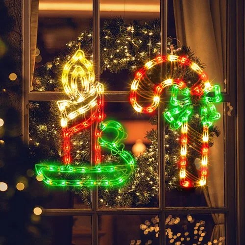Miniatura 11 de Escultura de Navidad de 50L que incluye: 1 muñeco de nieve, 1 Papá Noel, 1