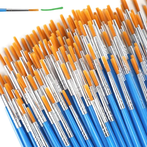 Miniatura 12 de Halobios Pinceles de pintura pequeños para manualidades, juego de pinceles de pintura para pintura acrílica, 30 piezas a granel, mini pinceles