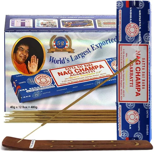Miniatura 7 de TRUMIRI Paquete de soportes para incienso con varillas de incienso Satya Sai Baba Nagchampa de 3.53 oz (100 g) - Paquete de 1